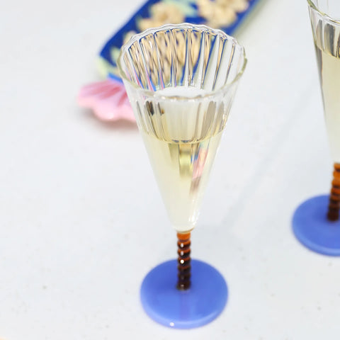 Flûte Perle en verre ambré – Lot de 2