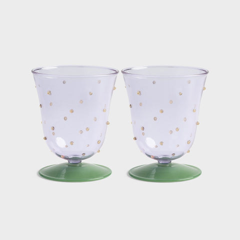 Verre à eau Dot purple - Lot de 2