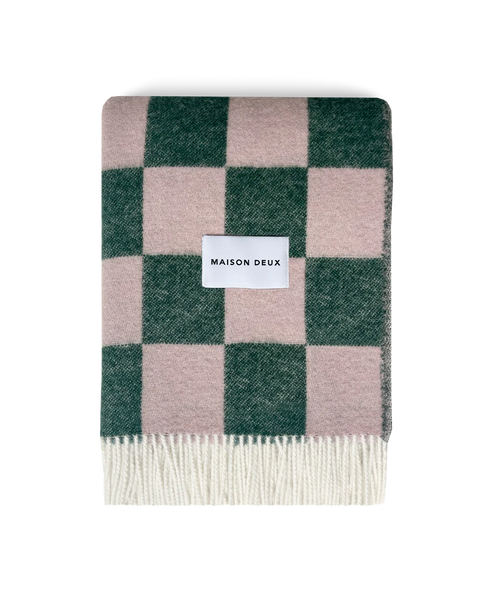 Plaid Damier Vert et Rose