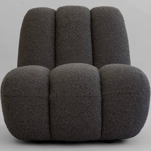 Fauteuil rembourré Toe gris / Tissu bouclé