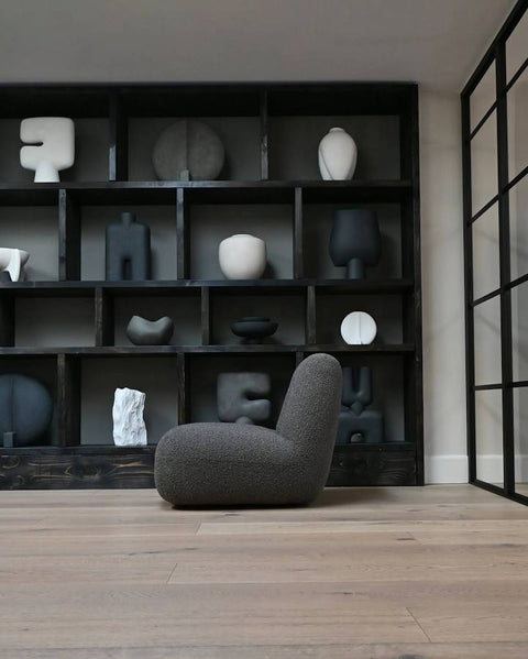 Fauteuil rembourré Toe gris / Tissu bouclé