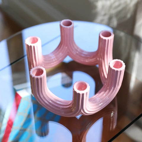 bougeoir churros rose