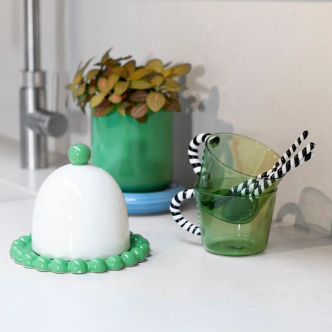Duo de verres verts, lot de 2