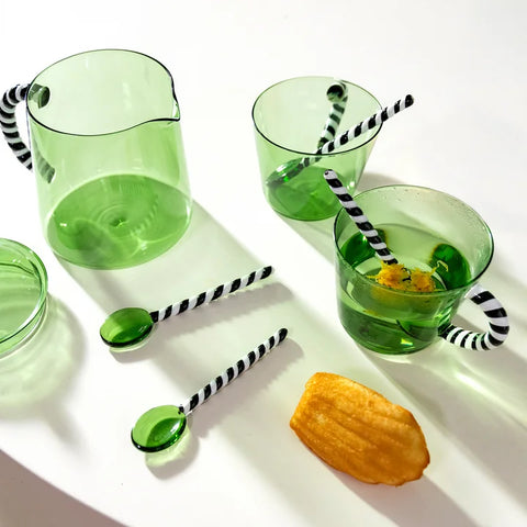 Duo de verres verts, lot de 2